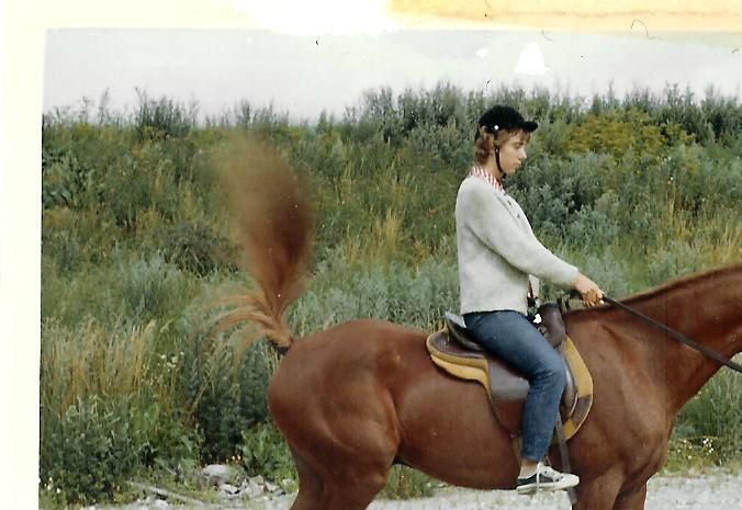 Här rider jag Gould Burn, min älsklingshäst.