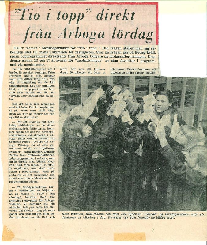 Tio-i-topp sändes en lördag från Arboga, och vi var med och fick rösta med mentometerknappar.